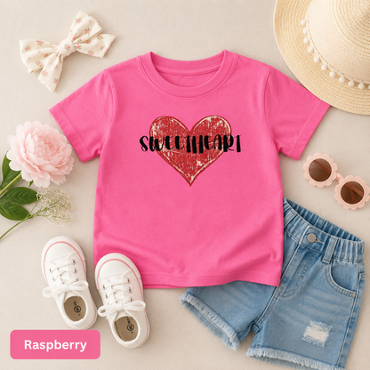 Distressed Red Heart Toddler Tee — Sweetheart Kids' Valentine's Shirt