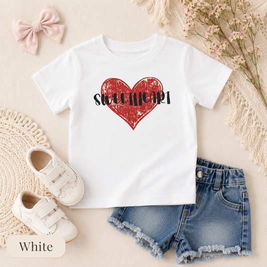 Distressed Red Heart Toddler Tee — Sweetheart Kids' Valentine's Shirt