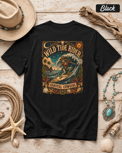 Coastal Cowgirl T-Shirt — Wild Tide Rider Graphic Tee