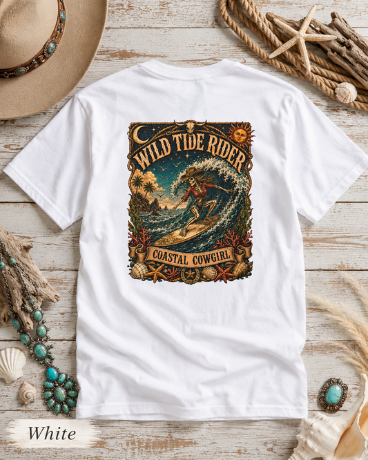 Coastal Cowgirl T-Shirt — Wild Tide Rider Graphic Tee