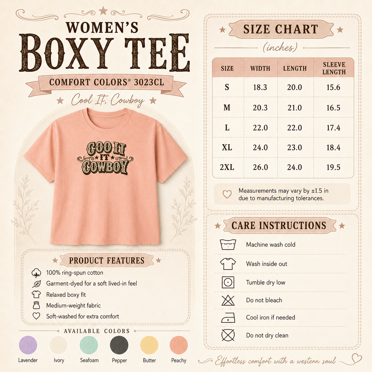 Cool It Cowboy Women's Boxy Tee — Western Graphic Tee