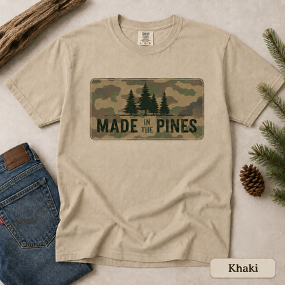 Made in the Pines Camo Forest T-shirt | Woodland Graphic Tee