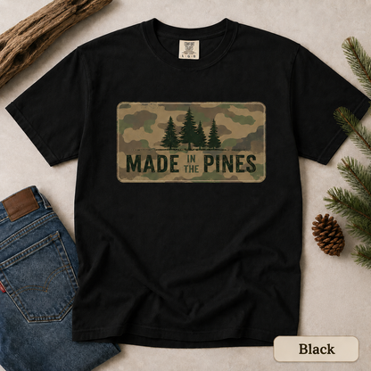 Made in the Pines Camo Forest T-shirt | Woodland Graphic Tee