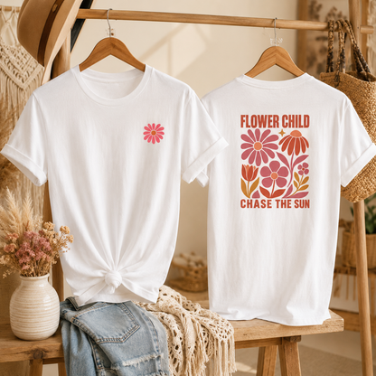 Chase The Sun Flower Child Retro Floral T-Shirt