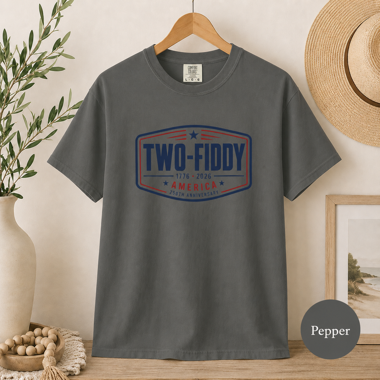 Two-Fiddy America Vintage Patriotic T-Shirt