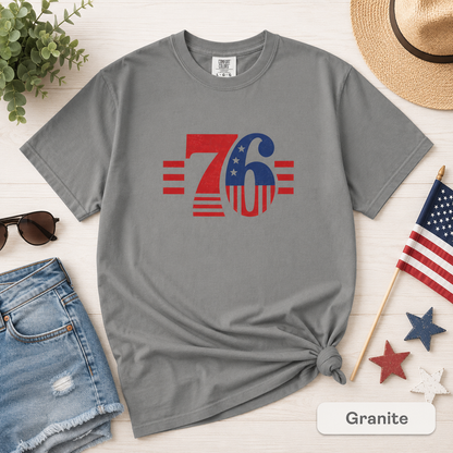 '76 Retro USA Flag T-Shirt — Independence Day Patriotic Tee