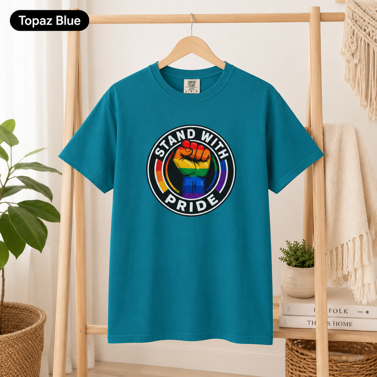Stand With Pride Rainbow Fist LGBTQ+ Support T-Shirt