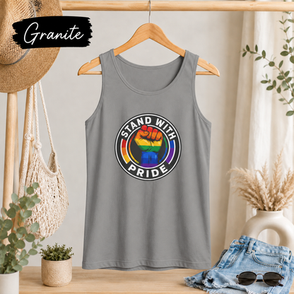 Pride Fist Tank Top — "Stand With Pride" Rainbow LGBTQ+ Pride Tank