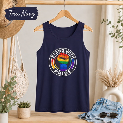 Pride Fist Tank Top — "Stand With Pride" Rainbow LGBTQ+ Pride Tank