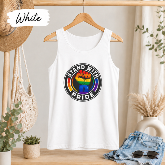 Pride Fist Tank Top — "Stand With Pride" Rainbow LGBTQ+ Pride Tank