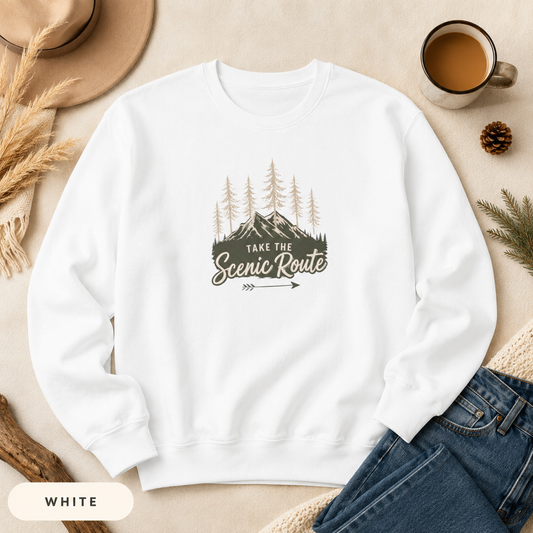 Take The Scenic Route Outdoor Adventure Crewneck Sweatshirt