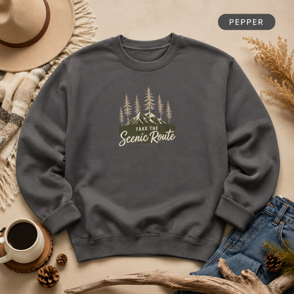 Take The Scenic Route Outdoor Adventure Crewneck Sweatshirt