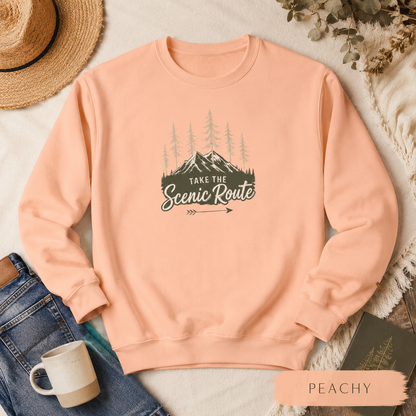 Take The Scenic Route Outdoor Adventure Crewneck Sweatshirt