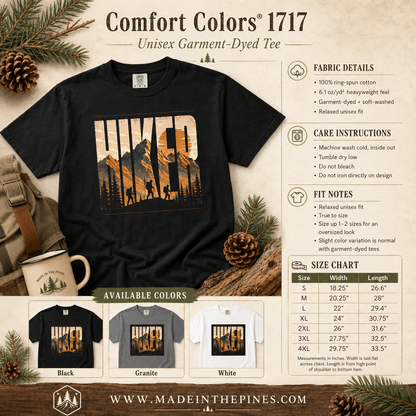 Mountain Silhouette Hiker Graphic T-Shirt — Adventure Tee