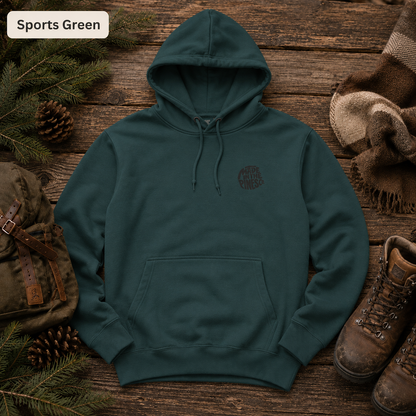 Made in the Pines Embroidered Fleece Hoodie — Minimal Outdoor Pullover