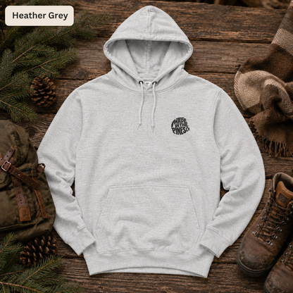 Made in the Pines Embroidered Fleece Hoodie — Minimal Outdoor Pullover