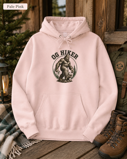 Bigfoot OG Hiker Fleece Hoodie — Vintage Sasquatch Graphic Pullover