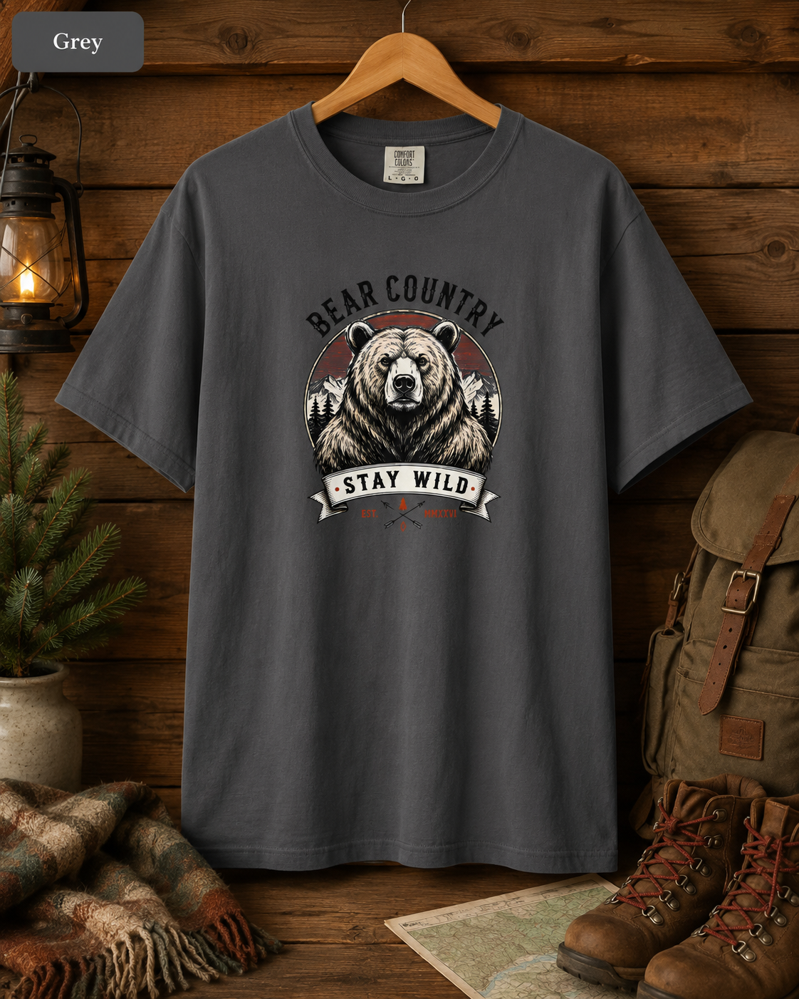 Bear Country “Stay Wild” T‑Shirt — Outdoorsy Graphic Tee