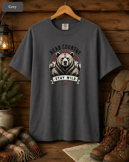 Bear Country “Stay Wild” T‑Shirt — Outdoorsy Graphic Tee
