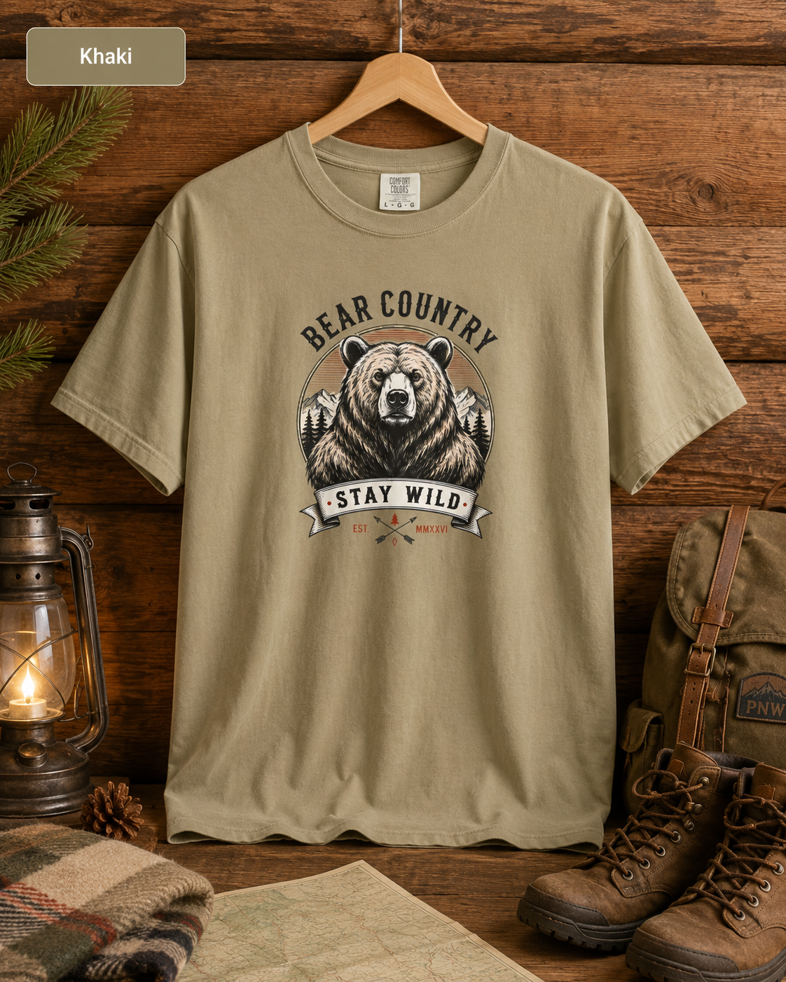 Bear Country “Stay Wild” T‑Shirt — Outdoorsy Graphic Tee