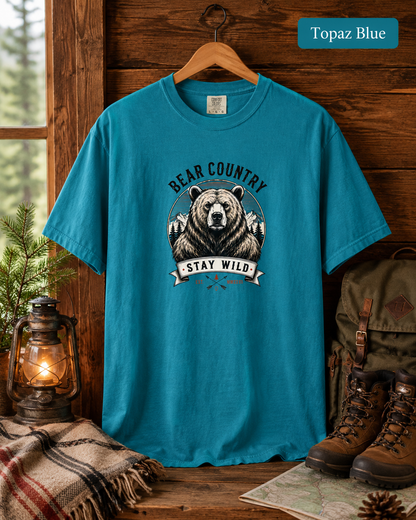 Bear Country “Stay Wild” T‑Shirt — Outdoorsy Graphic Tee