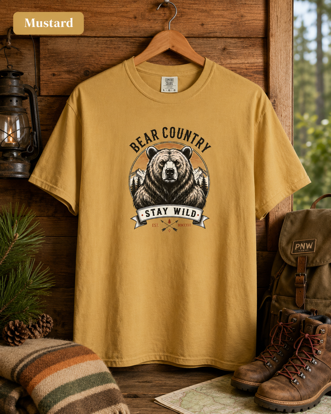 Bear Country “Stay Wild” T‑Shirt — Outdoorsy Graphic Tee