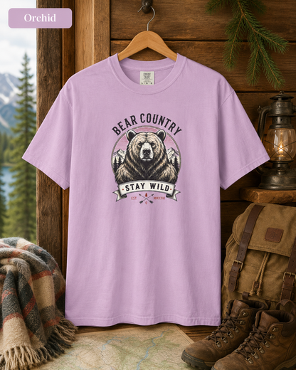 Bear Country “Stay Wild” T‑Shirt — Outdoorsy Graphic Tee