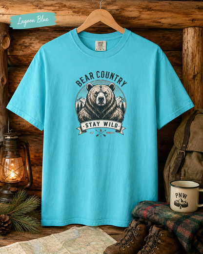 Bear Country “Stay Wild” T‑Shirt — Outdoorsy Graphic Tee