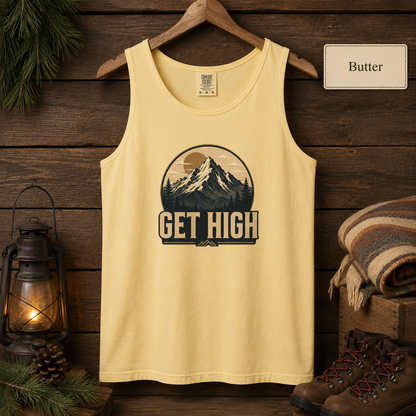Get High Mountain Hiking Tank Top — Vintage Outdoors Graphic Tank