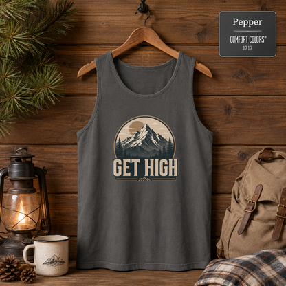 Get High Mountain Hiking Tank Top — Vintage Outdoors Graphic Tank