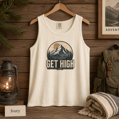 Get High Mountain Hiking Tank Top — Vintage Outdoors Graphic Tank