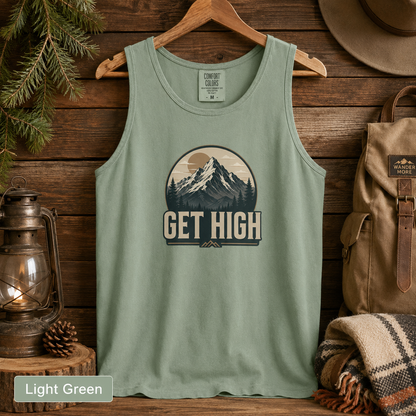Get High Mountain Hiking Tank Top — Vintage Outdoors Graphic Tank