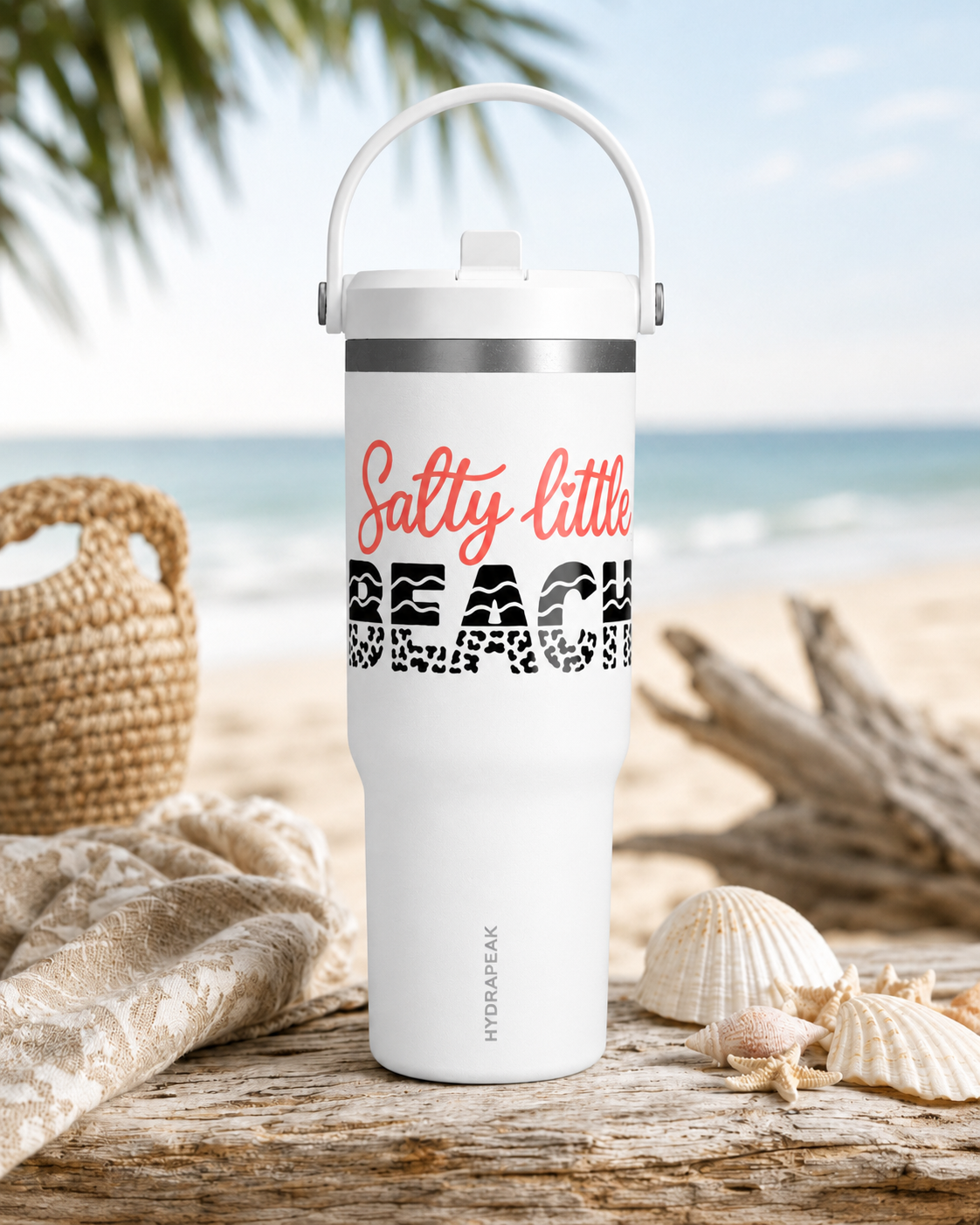 Salty Little Beach 32oz Insulated Tumbler — Coastal Travel Cup for Beach Lovers