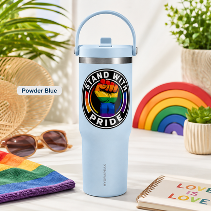 Pride Fist 32oz Tumbler — "Stand With Pride" Insulated Travel Cup