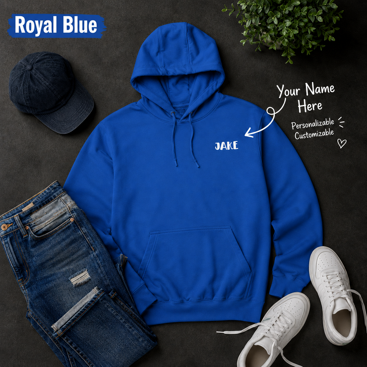Pines Mountain Forest Oversized Three-Panel Fleece Hoodie