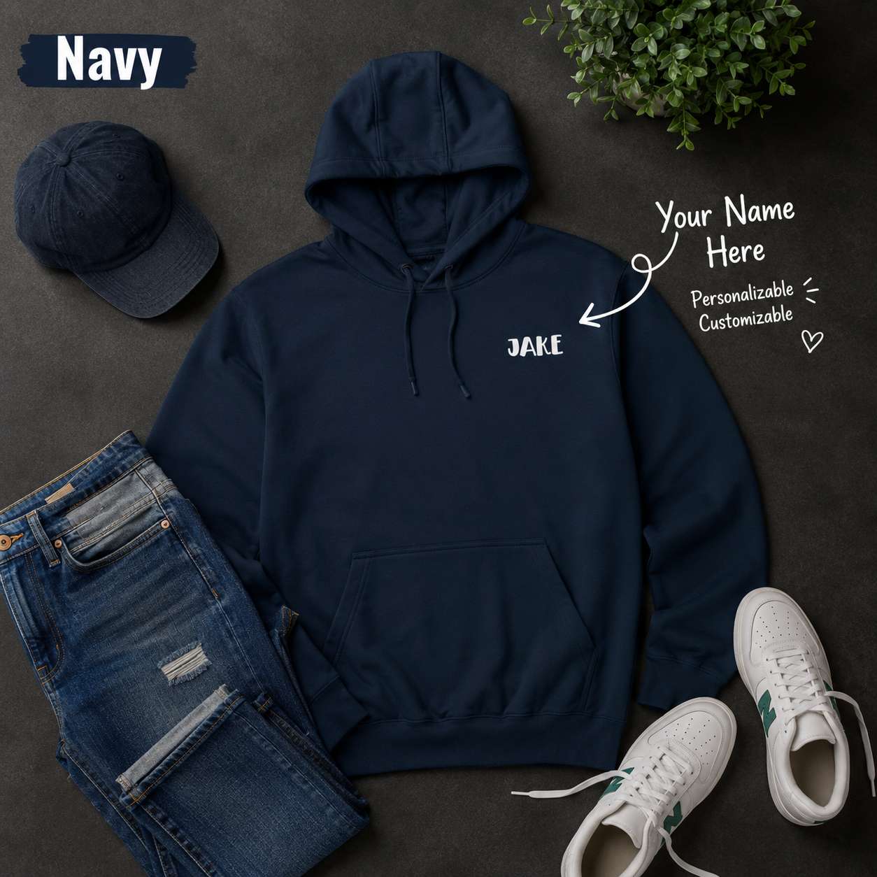 Pines Mountain Forest Oversized Three-Panel Fleece Hoodie