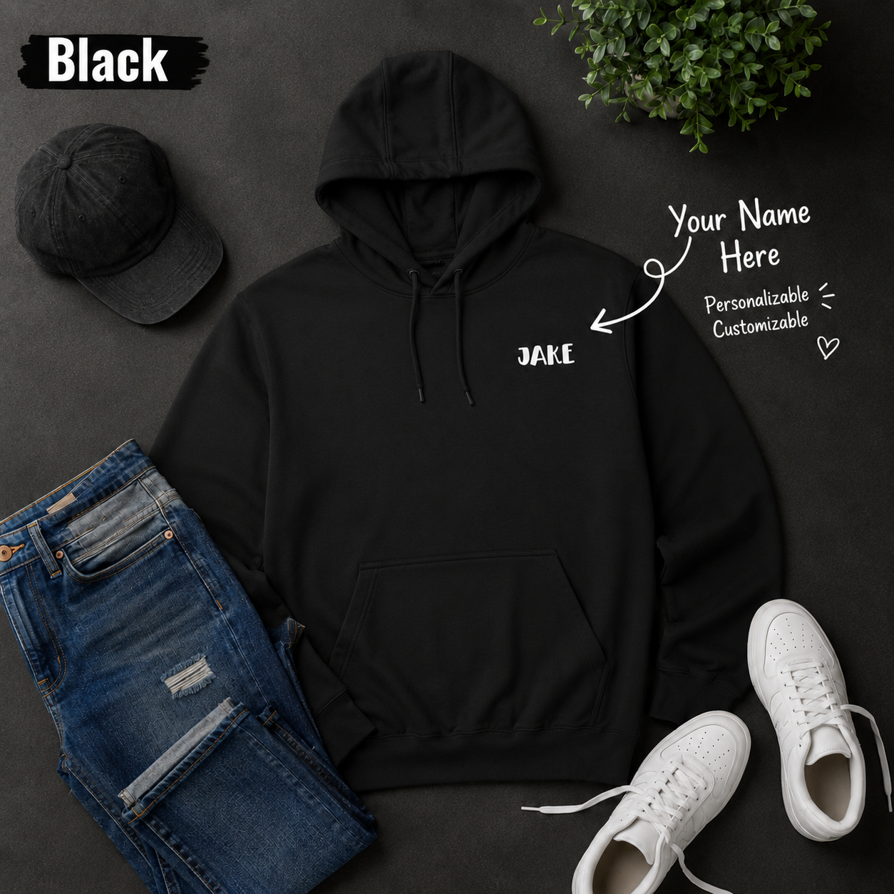 Pines Mountain Forest Oversized Three-Panel Fleece Hoodie