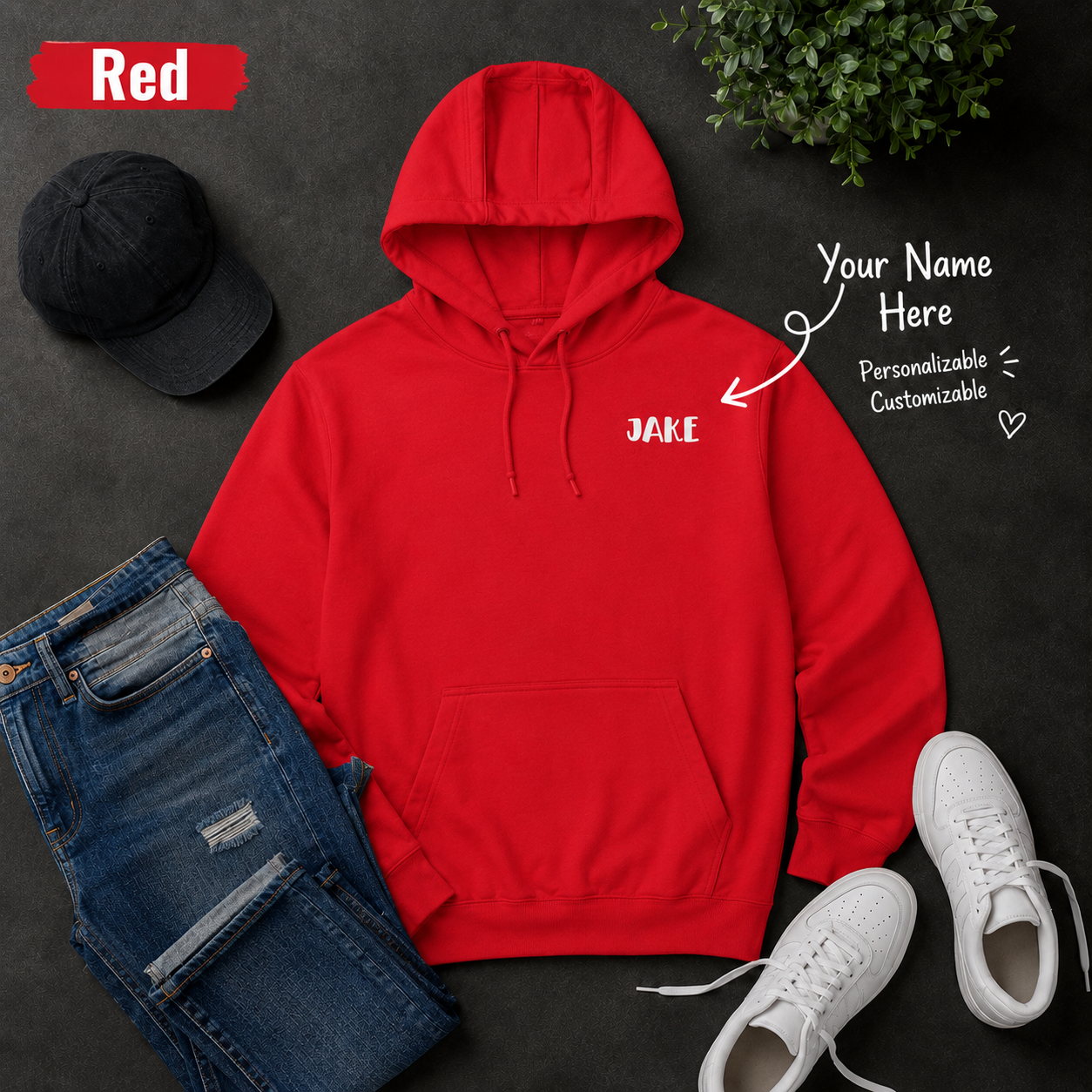 Pines Mountain Forest Oversized Three-Panel Fleece Hoodie