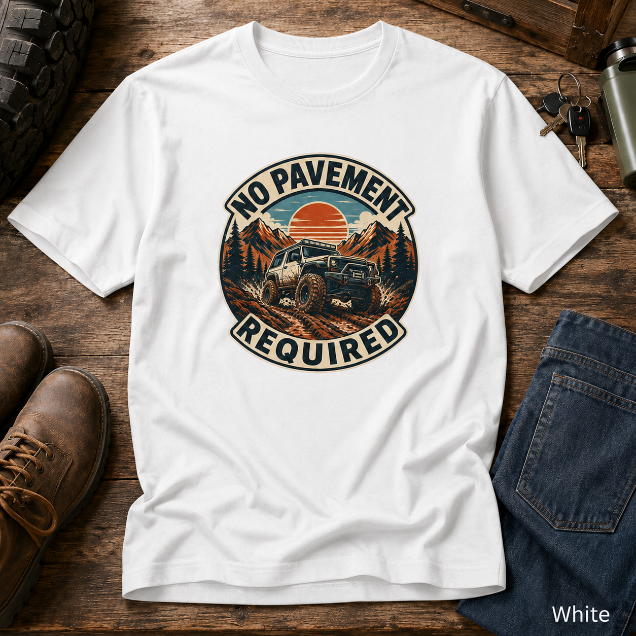 No Pavement Required Tee — Outdoor Off-Road Adventure T-Shirt