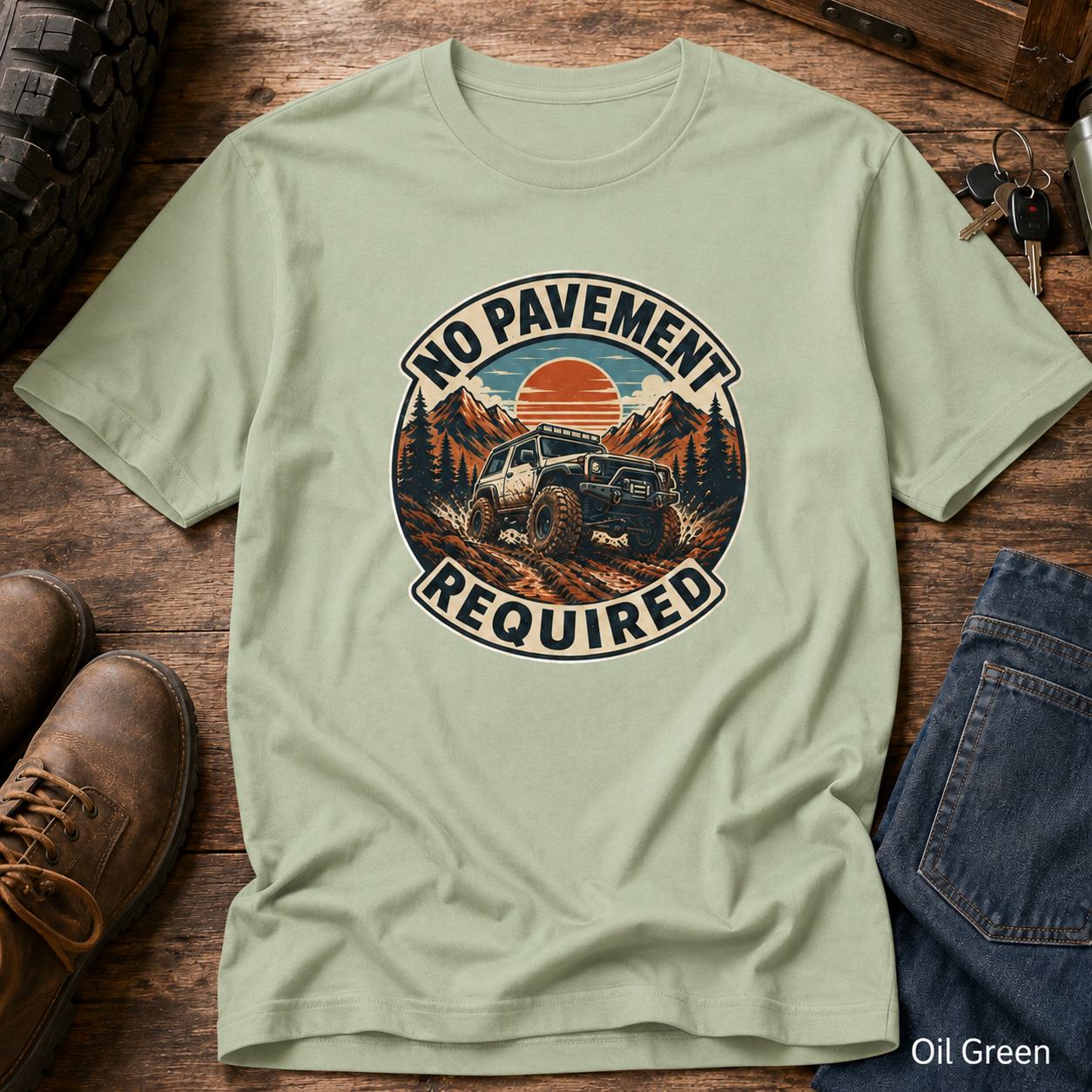 No Pavement Required Tee — Outdoor Off-Road Adventure T-Shirt