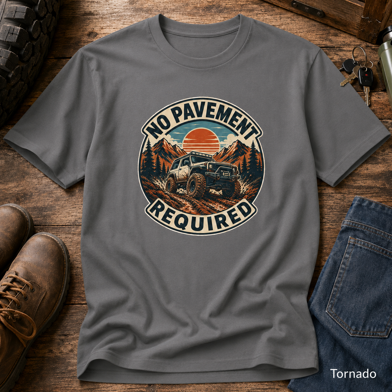 No Pavement Required Tee — Outdoor Off-Road Adventure T-Shirt
