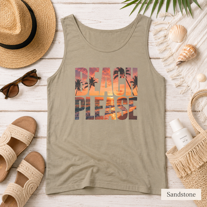 Beach Please Sunset Palm Tank Top