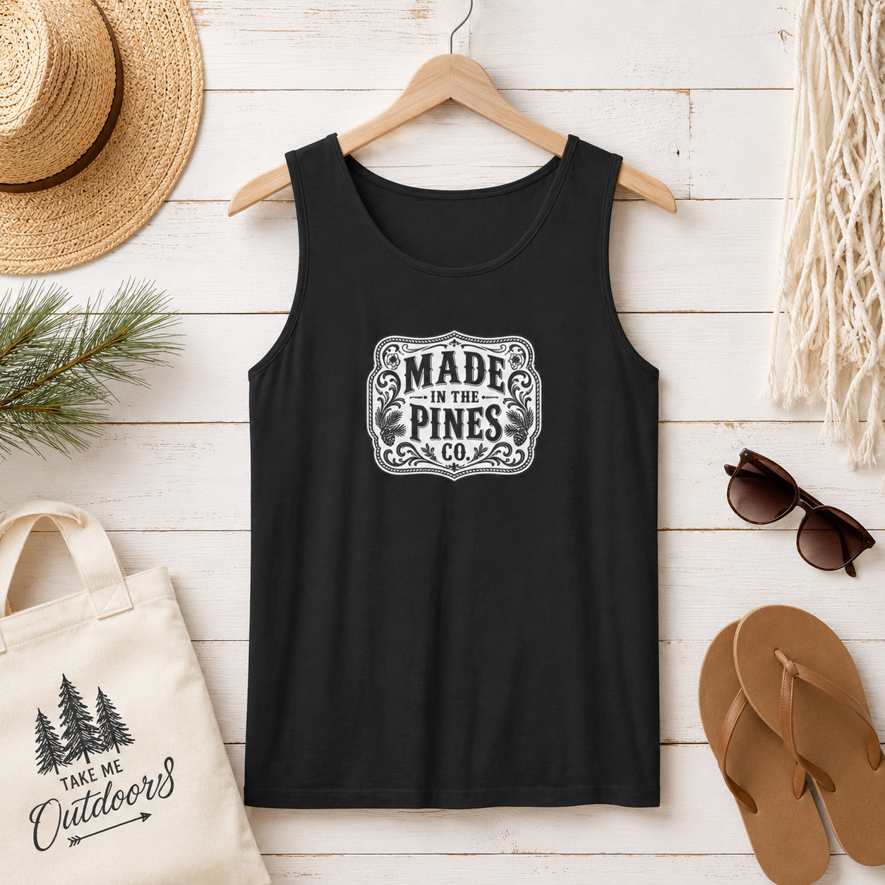 Made in the Pines Vintage Badge Tank Top