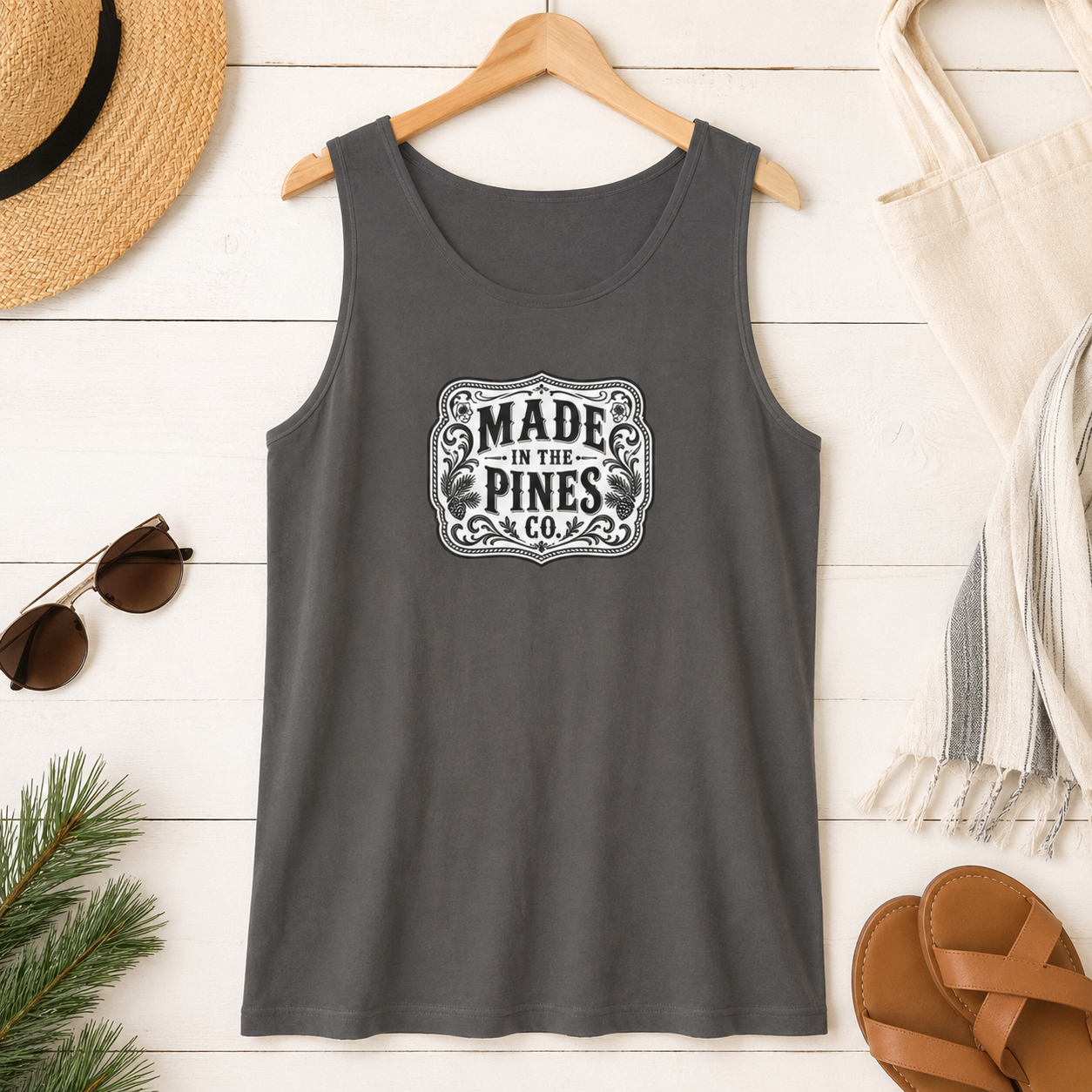 Made in the Pines Vintage Badge Tank Top