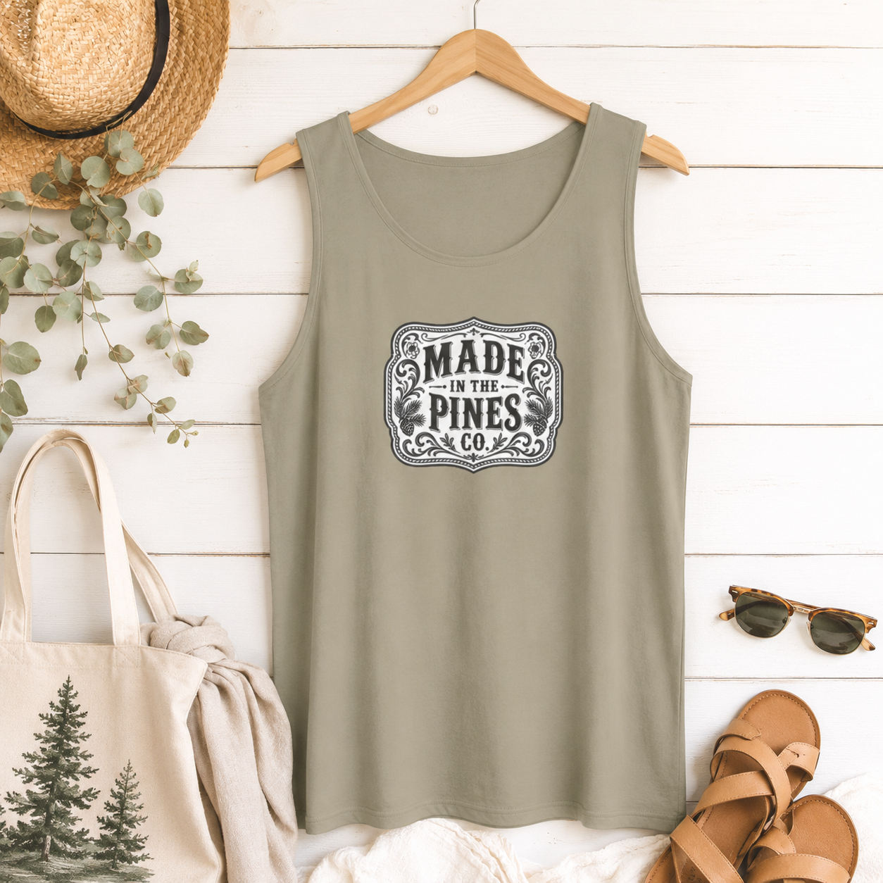 Made in the Pines Vintage Badge Tank Top