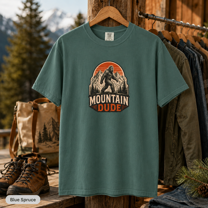Mountain Dude Bigfoot Shirt, Retro Sasquatch Hiking Tee, Vintage Mountain Adventure Graphic Tee, Outdoorsy Camping Shirt
