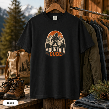 Mountain Dude Bigfoot Shirt, Retro Sasquatch Hiking Tee, Vintage Mountain Adventure Graphic Tee, Outdoorsy Camping Shirt