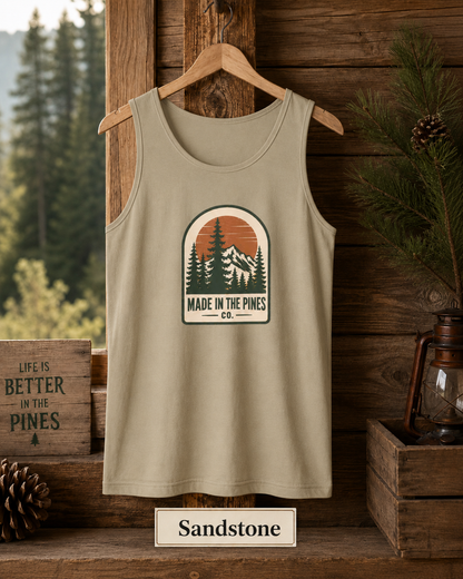 Mountain Camping Tank Top - Retro Graphic