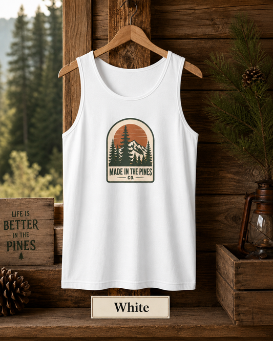 Mountain Camping Tank Top - Retro Graphic