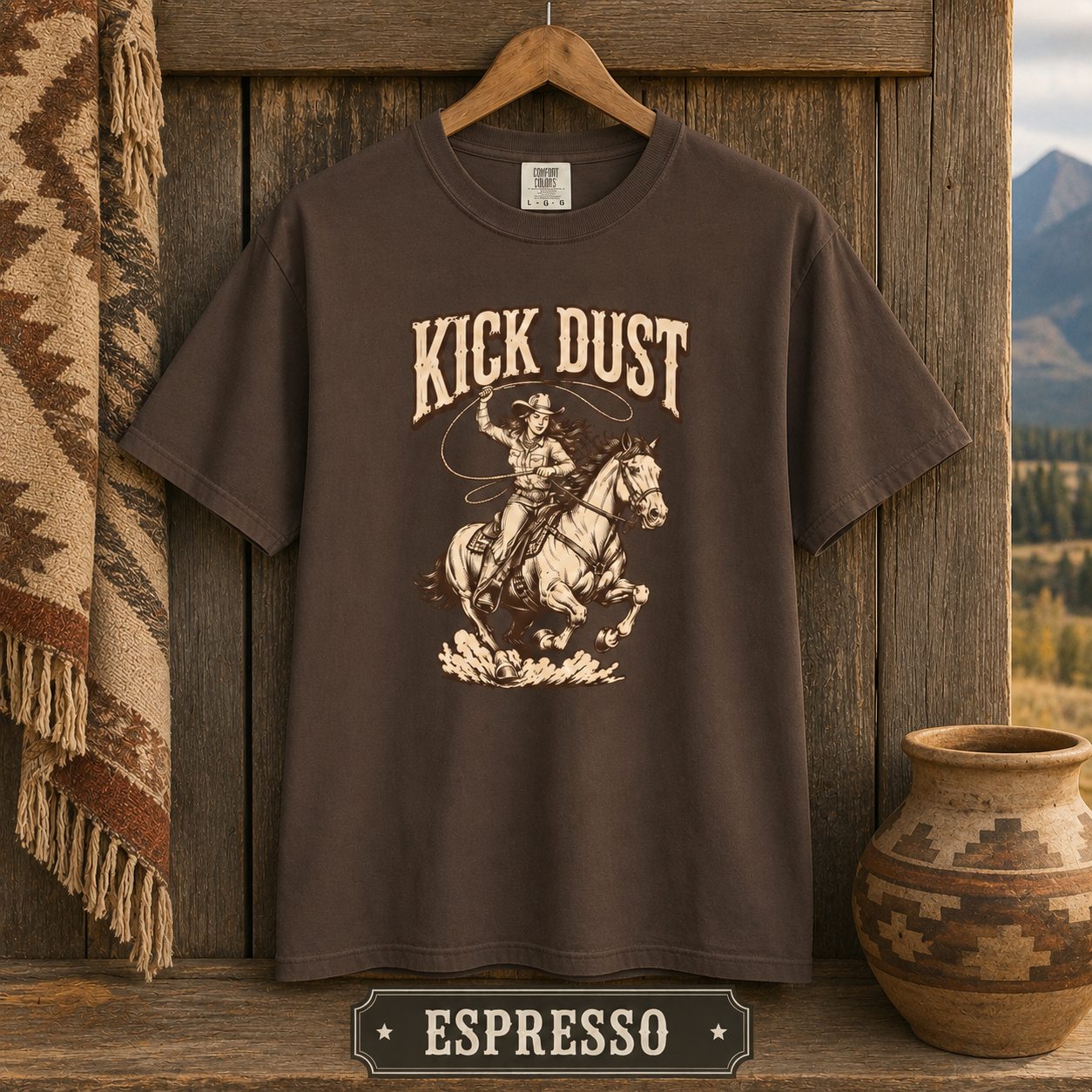 Kick Dust Cowboy T-Shirt — Vintage Western Rodeo Graphic Tee